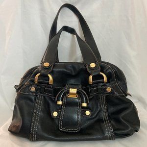 B Makowsky Black Leather Shoulder Bag
